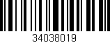 Código de barras (EAN, GTIN, SKU, ISBN): '34038019'