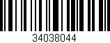 Código de barras (EAN, GTIN, SKU, ISBN): '34038044'