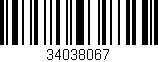 Código de barras (EAN, GTIN, SKU, ISBN): '34038067'