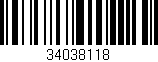 Código de barras (EAN, GTIN, SKU, ISBN): '34038118'