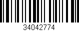 Código de barras (EAN, GTIN, SKU, ISBN): '34042774'