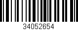 Código de barras (EAN, GTIN, SKU, ISBN): '34052654'