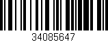 Código de barras (EAN, GTIN, SKU, ISBN): '34085647'