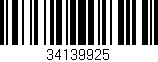 Código de barras (EAN, GTIN, SKU, ISBN): '34139925'