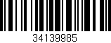 Código de barras (EAN, GTIN, SKU, ISBN): '34139985'