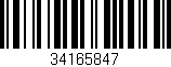 Código de barras (EAN, GTIN, SKU, ISBN): '34165847'