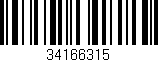 Código de barras (EAN, GTIN, SKU, ISBN): '34166315'