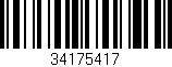 Código de barras (EAN, GTIN, SKU, ISBN): '34175417'