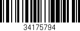 Código de barras (EAN, GTIN, SKU, ISBN): '34175794'