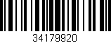Código de barras (EAN, GTIN, SKU, ISBN): '34179920'