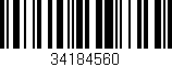 Código de barras (EAN, GTIN, SKU, ISBN): '34184560'
