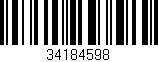 Código de barras (EAN, GTIN, SKU, ISBN): '34184598'