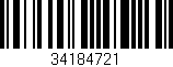 Código de barras (EAN, GTIN, SKU, ISBN): '34184721'