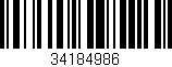 Código de barras (EAN, GTIN, SKU, ISBN): '34184986'
