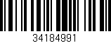 Código de barras (EAN, GTIN, SKU, ISBN): '34184991'