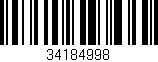 Código de barras (EAN, GTIN, SKU, ISBN): '34184998'