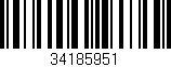 Código de barras (EAN, GTIN, SKU, ISBN): '34185951'