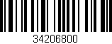 Código de barras (EAN, GTIN, SKU, ISBN): '34206800'