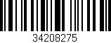 Código de barras (EAN, GTIN, SKU, ISBN): '34208275'