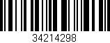 Código de barras (EAN, GTIN, SKU, ISBN): '34214298'