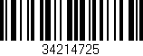 Código de barras (EAN, GTIN, SKU, ISBN): '34214725'