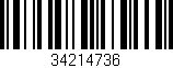 Código de barras (EAN, GTIN, SKU, ISBN): '34214736'