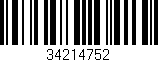 Código de barras (EAN, GTIN, SKU, ISBN): '34214752'