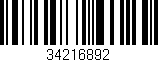 Código de barras (EAN, GTIN, SKU, ISBN): '34216892'