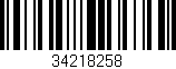 Código de barras (EAN, GTIN, SKU, ISBN): '34218258'