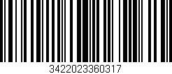 Código de barras (EAN, GTIN, SKU, ISBN): '3422023360317'