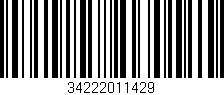 Código de barras (EAN, GTIN, SKU, ISBN): '34222011429'