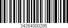 Código de barras (EAN, GTIN, SKU, ISBN): '34264000285'