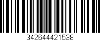 Código de barras (EAN, GTIN, SKU, ISBN): '342644421538'