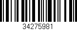 Código de barras (EAN, GTIN, SKU, ISBN): '34275981'