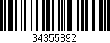 Código de barras (EAN, GTIN, SKU, ISBN): '34355892'