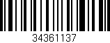 Código de barras (EAN, GTIN, SKU, ISBN): '34361137'