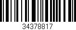 Código de barras (EAN, GTIN, SKU, ISBN): '34378817'