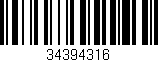 Código de barras (EAN, GTIN, SKU, ISBN): '34394316'