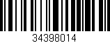 Código de barras (EAN, GTIN, SKU, ISBN): '34398014'