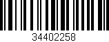 Código de barras (EAN, GTIN, SKU, ISBN): '34402258'