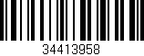 Código de barras (EAN, GTIN, SKU, ISBN): '34413958'