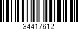Código de barras (EAN, GTIN, SKU, ISBN): '34417612'