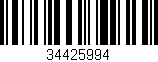 Código de barras (EAN, GTIN, SKU, ISBN): '34425994'