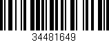 Código de barras (EAN, GTIN, SKU, ISBN): '34481649'