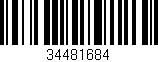Código de barras (EAN, GTIN, SKU, ISBN): '34481684'