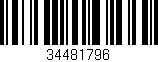 Código de barras (EAN, GTIN, SKU, ISBN): '34481796'