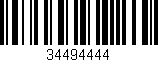 Código de barras (EAN, GTIN, SKU, ISBN): '34494444'