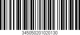 Código de barras (EAN, GTIN, SKU, ISBN): '345050201020130'