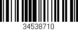 Código de barras (EAN, GTIN, SKU, ISBN): '34538710'