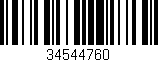 Código de barras (EAN, GTIN, SKU, ISBN): '34544760'